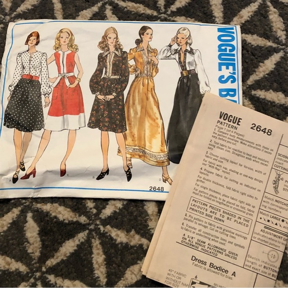 70's Vogue's Basic Design Misses Dress Pattern 2648 - Size 16 Dress Pattern - Picture 6 of 6